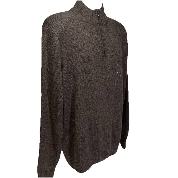 NEW Sonoma Men's Size XL Super Soft Knit 1/4 Zip Sweater Light Brown - Picture 4 of 10